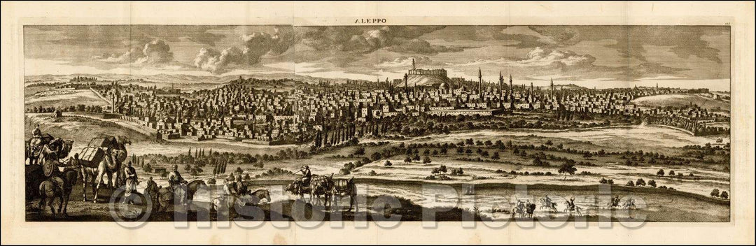 Historic Map - Aleppo Syria, 1698, Cornelis De Bruyn - Vintage Wall Art