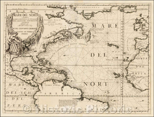 Historic Map - Mare Del Nord Auttore Il P.M. Coronelli, 1691, Vincenzo Maria Coronelli v2