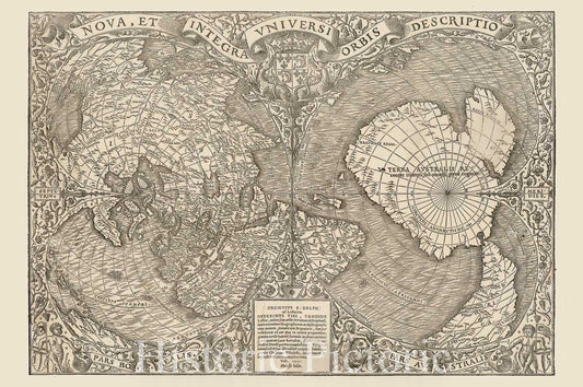 Nova et Integra Universi Orbis Descriptio - 1531 Historical World Map Print