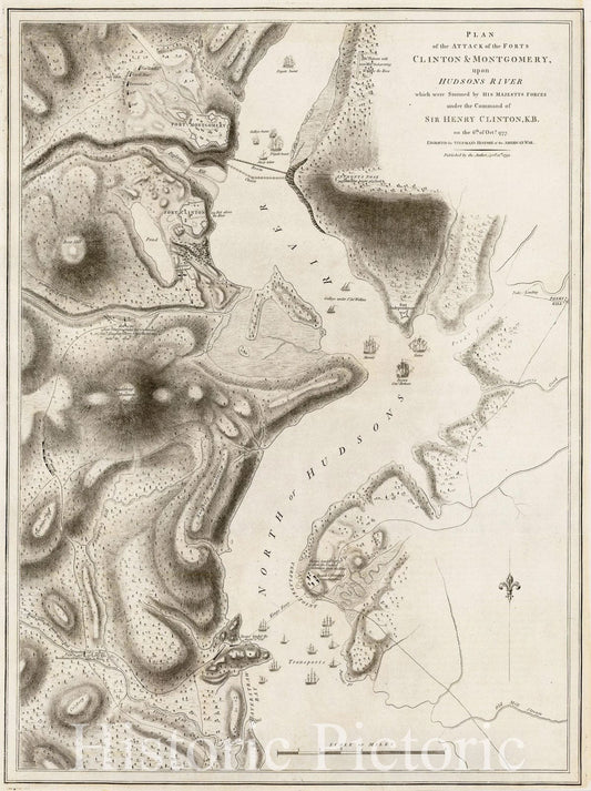 Plan of Forts Clinton and Montgomery - Hudson River, 1794 | Historical Map Print