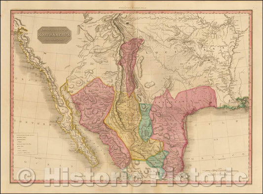 Historic Map - Spanish Dominions In North America Northern Part, 1811, John Pinkerton v2