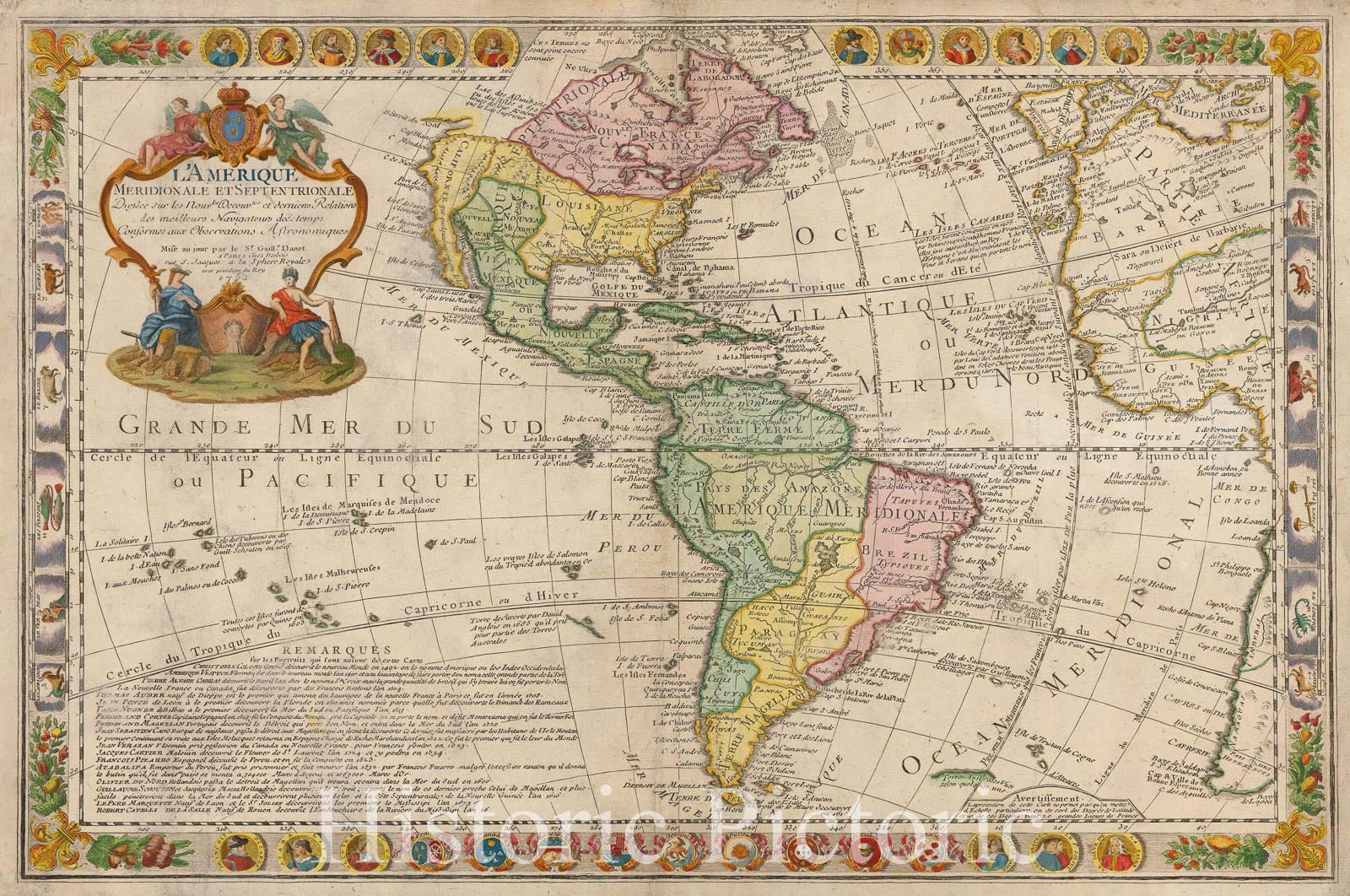 Historic Map - L'Amerique Meridionale et Septentrionale Dressee sure les Nouv.les Decov.tes et derniers Relations des meilleurs Navigateurs, 1751 v2