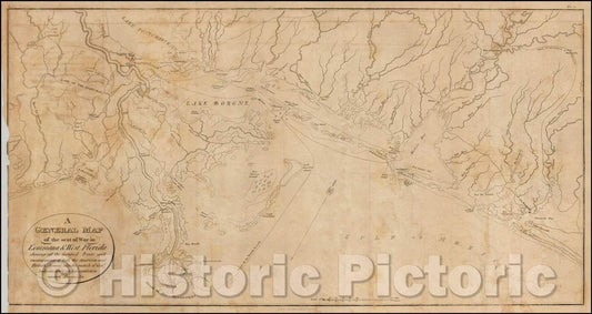Historic Map - seat of War in Louisiana & West Florida shewing all the fortified Points and encampments of both the American and British Armies, 1816 v1