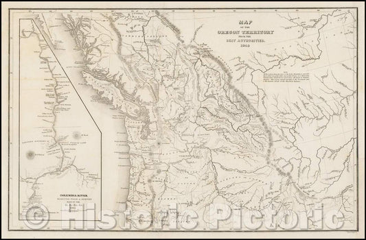 Historic Map - Map of the Oregon Territory From The Best Authorities, 1849, Charles Wilkes - Vintage Wall Art