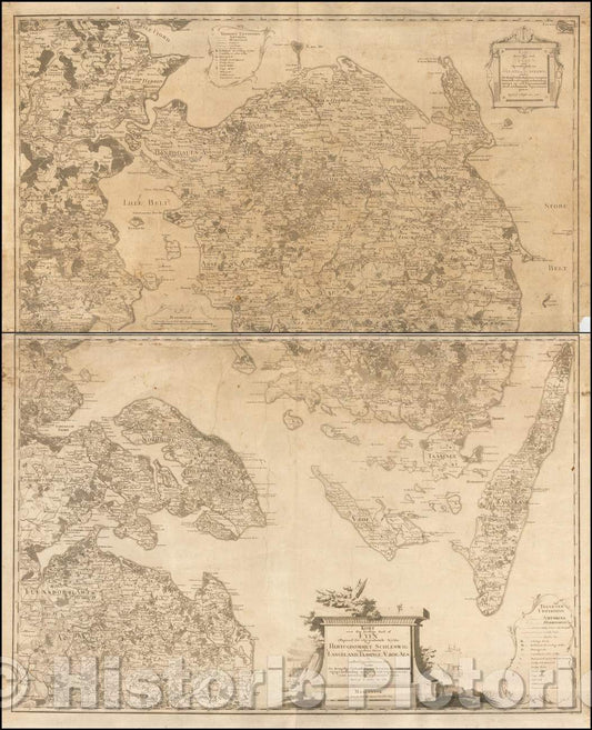 Historic Map - Kort over den nordlige Deel af Fyen/The Islands of Fyen and Odense, 1783, H Skanke - Vintage Wall Art