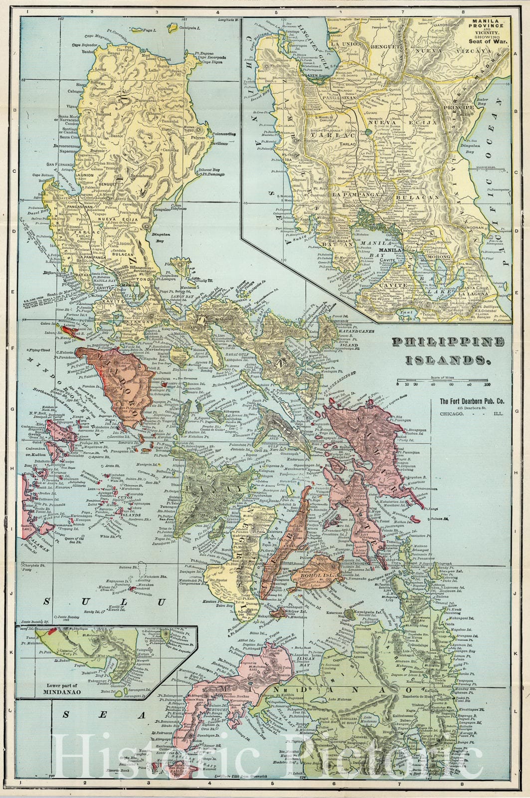 Historic Map - Philippine Islands, 1899, George F. Cram - Vintage Wall Art