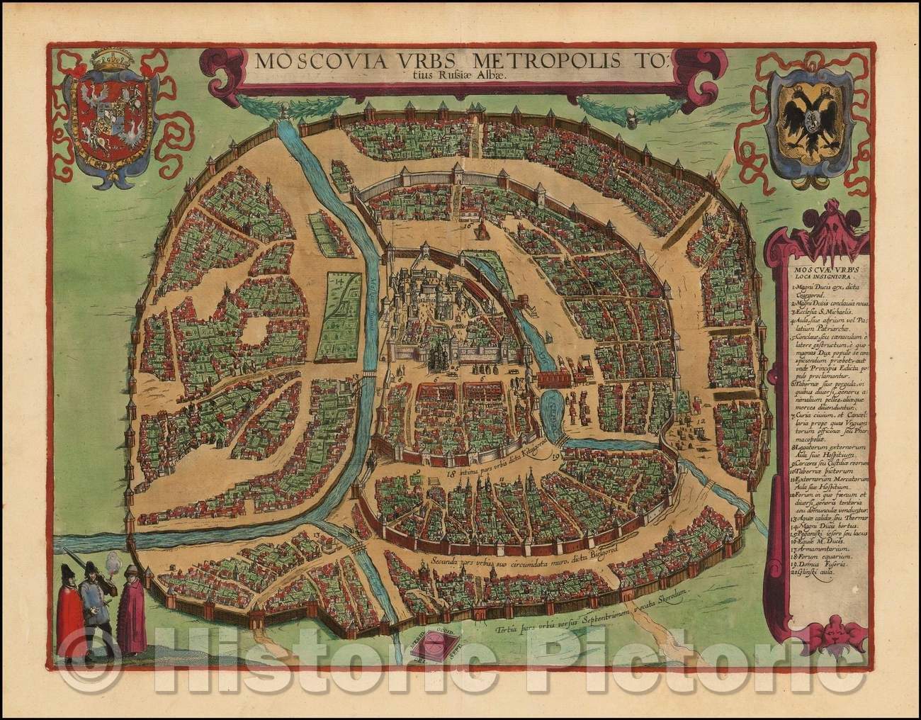 Historic Map - Moscovia Urbs Metropolis Totius Russia Albae, 1617, Georg Braun v3