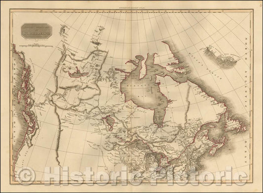 Historic Map - British Possessions in North America From Mr. Arrowsmith's Map of North America, 1814, John Pinkerton - Vintage Wall Art