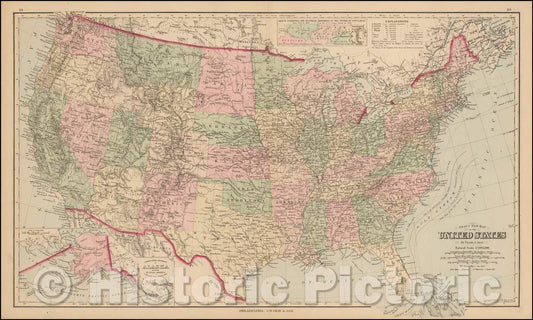 Historic Map - Gray's New Map of the United States, 1879, O.W. Gray v1