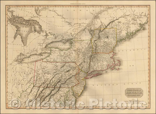 Historic Map - United States of America, Northern Part, 1810, John Pinkerton v2