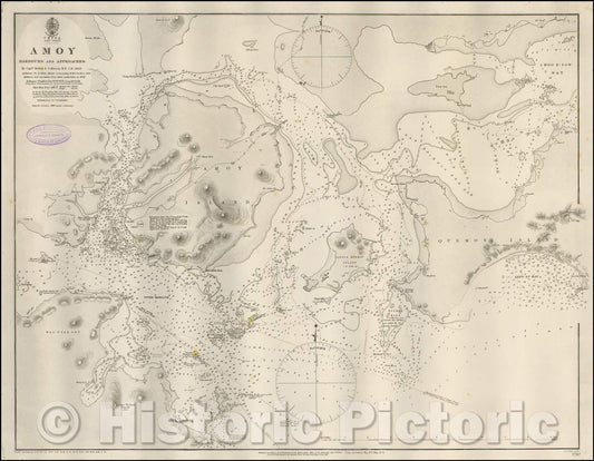 Historic Map - China East Coast - Amoy Harbours and Approaches, 1878, British Admiralty - Vintage Wall Art
