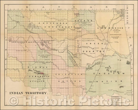 Historic Map - Indian Territory, 1876, Lehman & Bolton v2