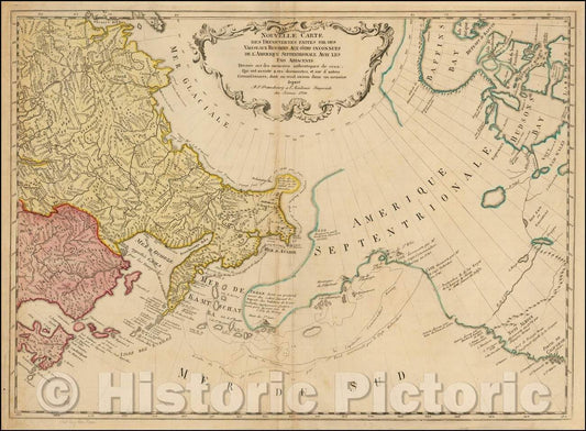 Historic Map - Nouvelle Carte Des Decouvertes Faites par Des Vaisseaux Russiens Aux Cotes Inconnues De L'Amerique Septentrionale Avec Les Pais Adiacents, 1758 v2