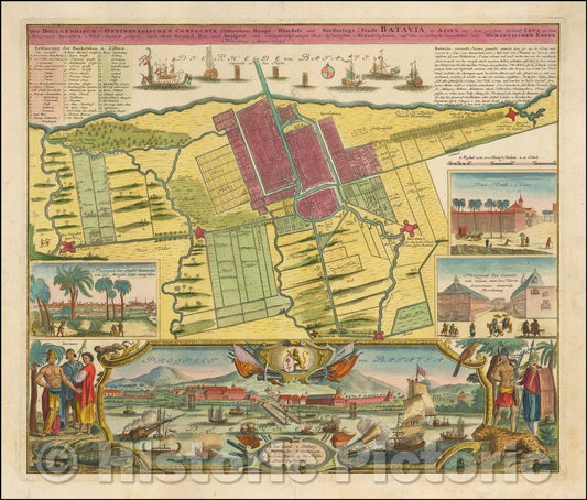 Historic Map - Der Hollaendisch-Ostindianischen Compagnie Weltberuhmte Haupt-Handels Nie, 1733 - Vintage Wall Art