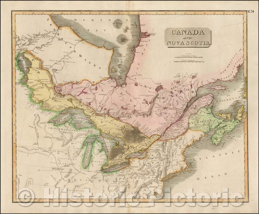 Historic Map - Canada and Nova Scotia, 1815, John Thomson v2