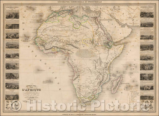 Historic Map - Nouvelle Carte Illustree De L'Afrique, 1860 v2