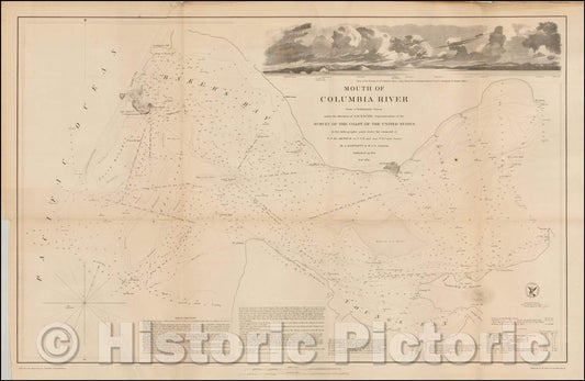 Historic Map - Mouth of the Columbia River From a Preliminary Survey, 1851, United States Coast Survey v2