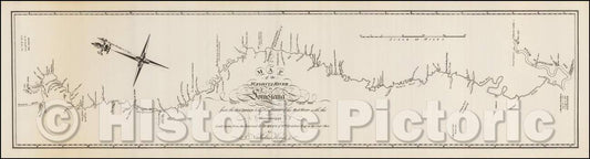 Historic Map - Map of the Washita river in Louisiana from the Hot Springs to the confluence of the Red River with the Mississippi, 1804, George T. Dunbar v10