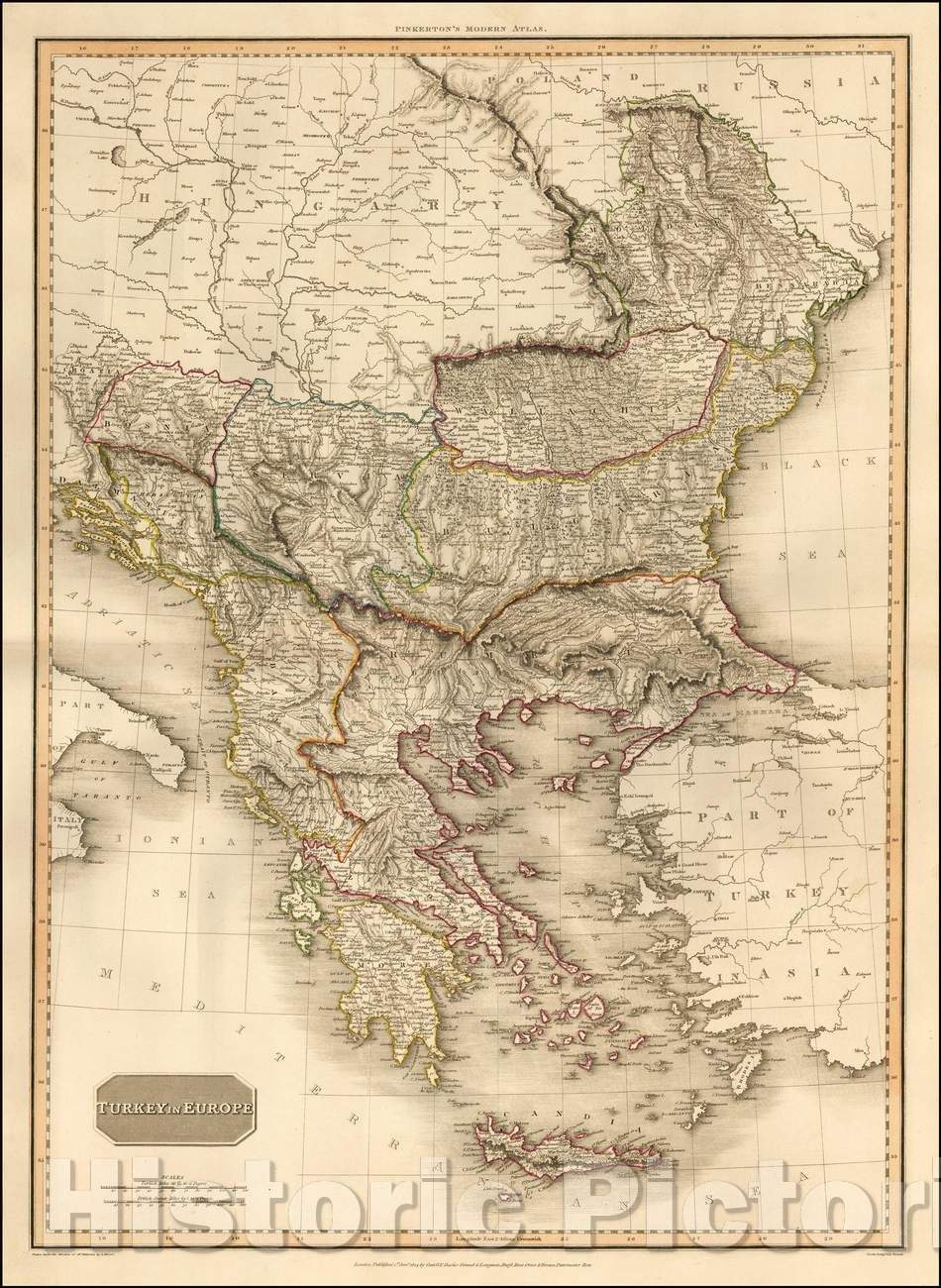 Historic Map - Turkey in Europe, 1814, John Pinkerton v2