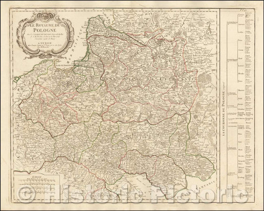 Historic Map - Le Royaume de Pologne, 1776, Paolo Santini v2