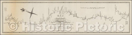 Historic Map - Map of the Washita river in Louisiana from the Hot Springs to the confluence of the Red River with the Mississippi, 1804, George T. Dunbar v11