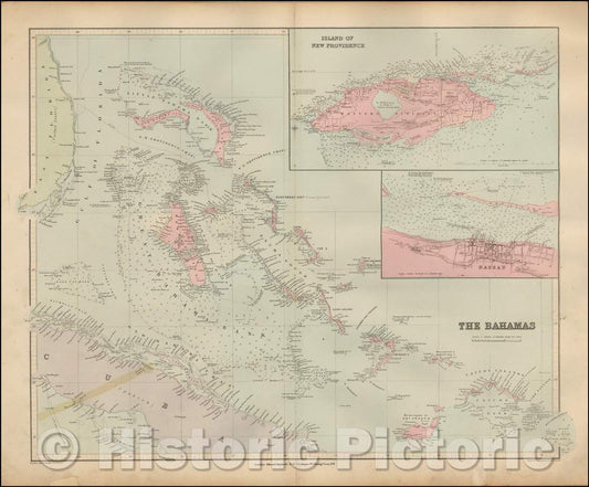 Historic Map - The Bahamas, 1896, Edward Stanford v1