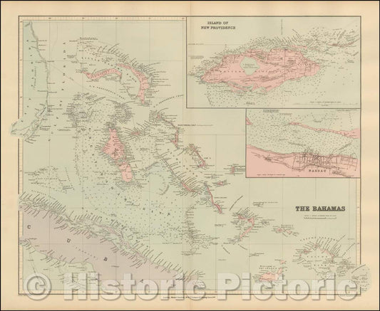 Historic Map - The Bahamas, 1896, Edward Stanford v2