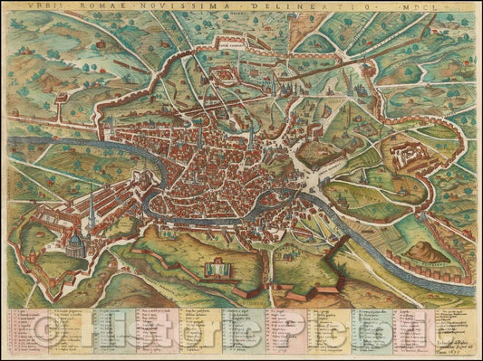 Historic Map - Urbis Romae Novissima Delineatio, 1650, Giacomo Giovanni Rossi v2