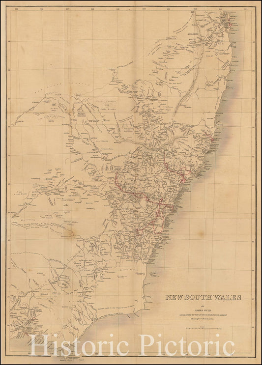 New South Wales - Early Colony Map, 1843 ca | Historical Map Print