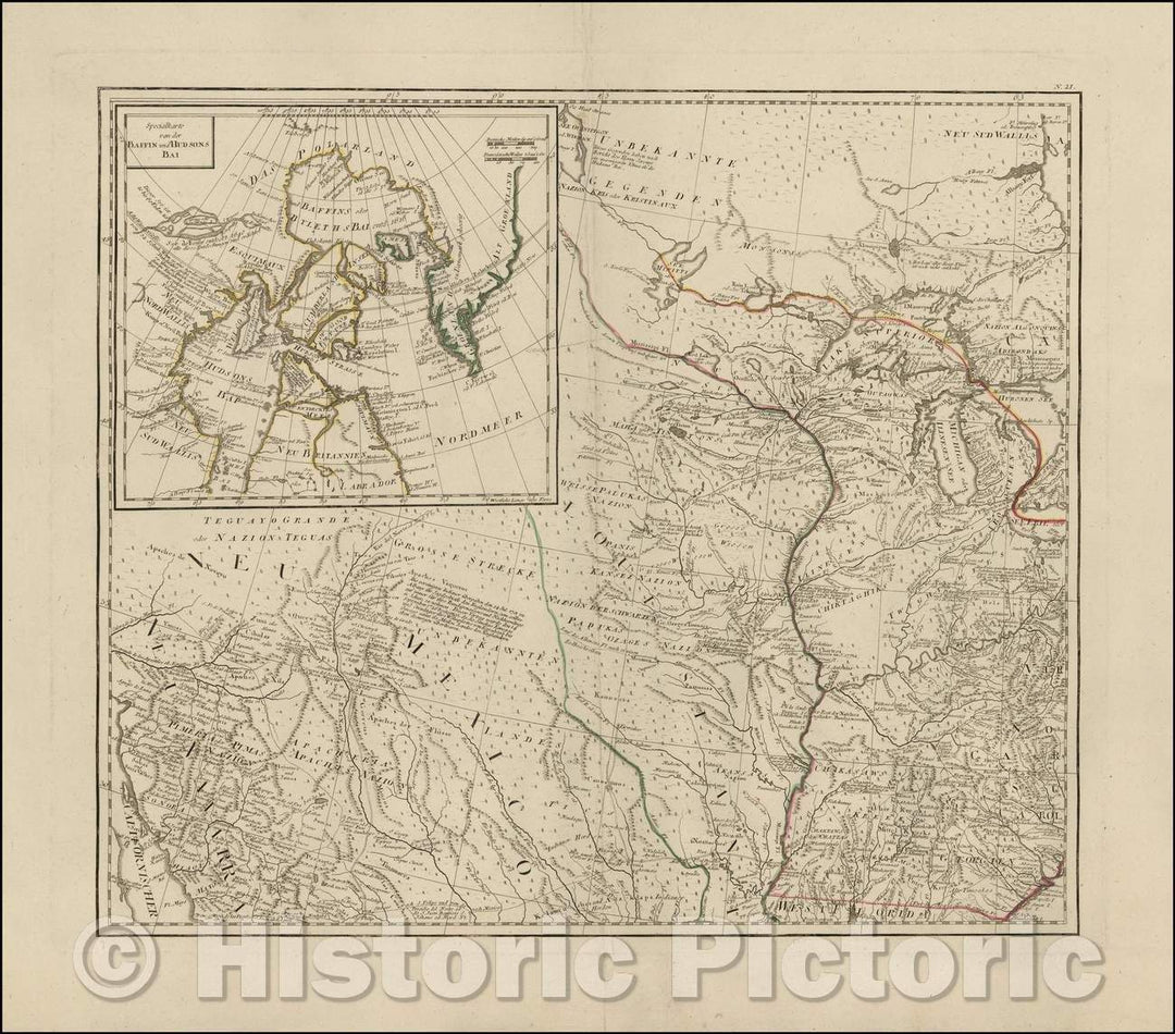 Historic Map - (Western North America) Generalkarte von Nord America samt den Westindischen :: Wide margined F.A. Schraebl's wall of North America, 1788, 1788 - Vintage Wall Art