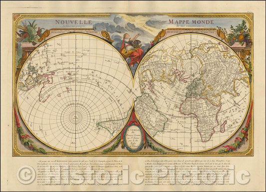 Historic Map - Nouvelle Mappe Monde dediee au progres de nos connoissances Bay of the West, 1784, Giovanni Antonio Remondini - Vintage Wall Art