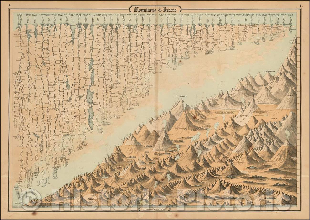 Historic Map - Mountains & Rivers, 1861, Alvin Jewett Johnson v4