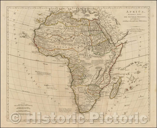 Historic Map - Africa, Divided Into Its Several Regions and laid down according to the most exact Observations, 1772, Robert Sayer - Vintage Wall Art