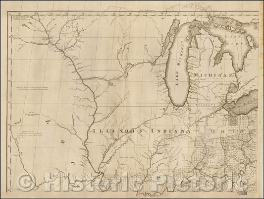 Historic Map - United States: Northwestern Section, 1812, Abraham Bradley - Vintage Wall Art