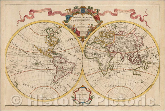 Historic Map - Mappe-Monde Dressee Sur les Observations, 1700, Guillaume De L'Isle v2