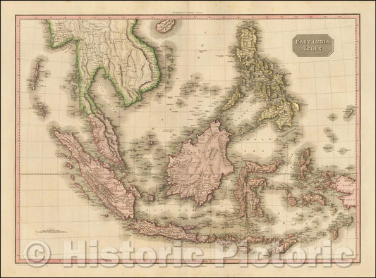 Historic Map - East India Isles, 1812, John Pinkerton - Vintage Wall Art