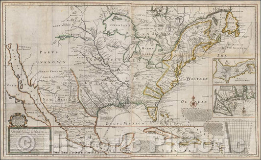 Historic Map - The North Parts of America claimed, 1734, George Grierson v2