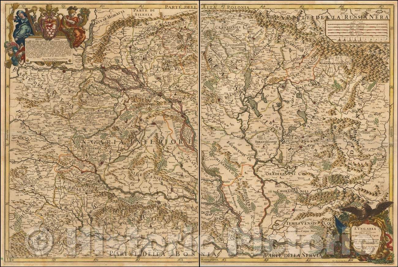 Historic Map - L'Ungaria nuovamente descritta et accresiuta da varie notizie da Giacomo Cantelli da Vignola, 1686, Giacomo Giovanni Rossi v1