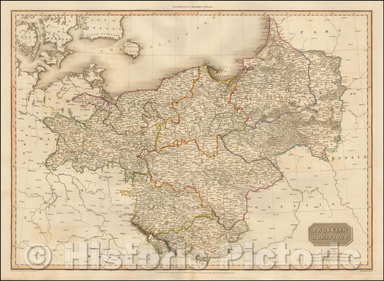Historic Map - Prussian Dominions, 1812, John Pinkerton v3