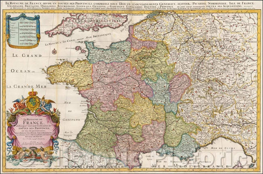 Historic Map - Provinces, et ses Acquistions, dans l'Espagne, dans l'Italie, dans l'Allemagne, 1692 - Vintage Wall Art