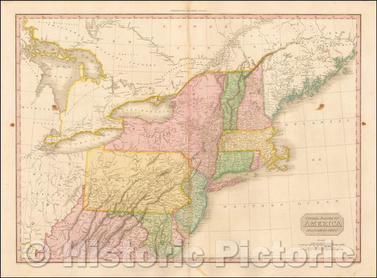 Historic Map - United States of America, Northern Part, 1818, John Pinkerton - Vintage Wall Art