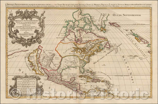 Historic Map - Amerique Septentrionale divisee en Ses Principales parties, 1692, Alexis-Hubert Jaillot v6