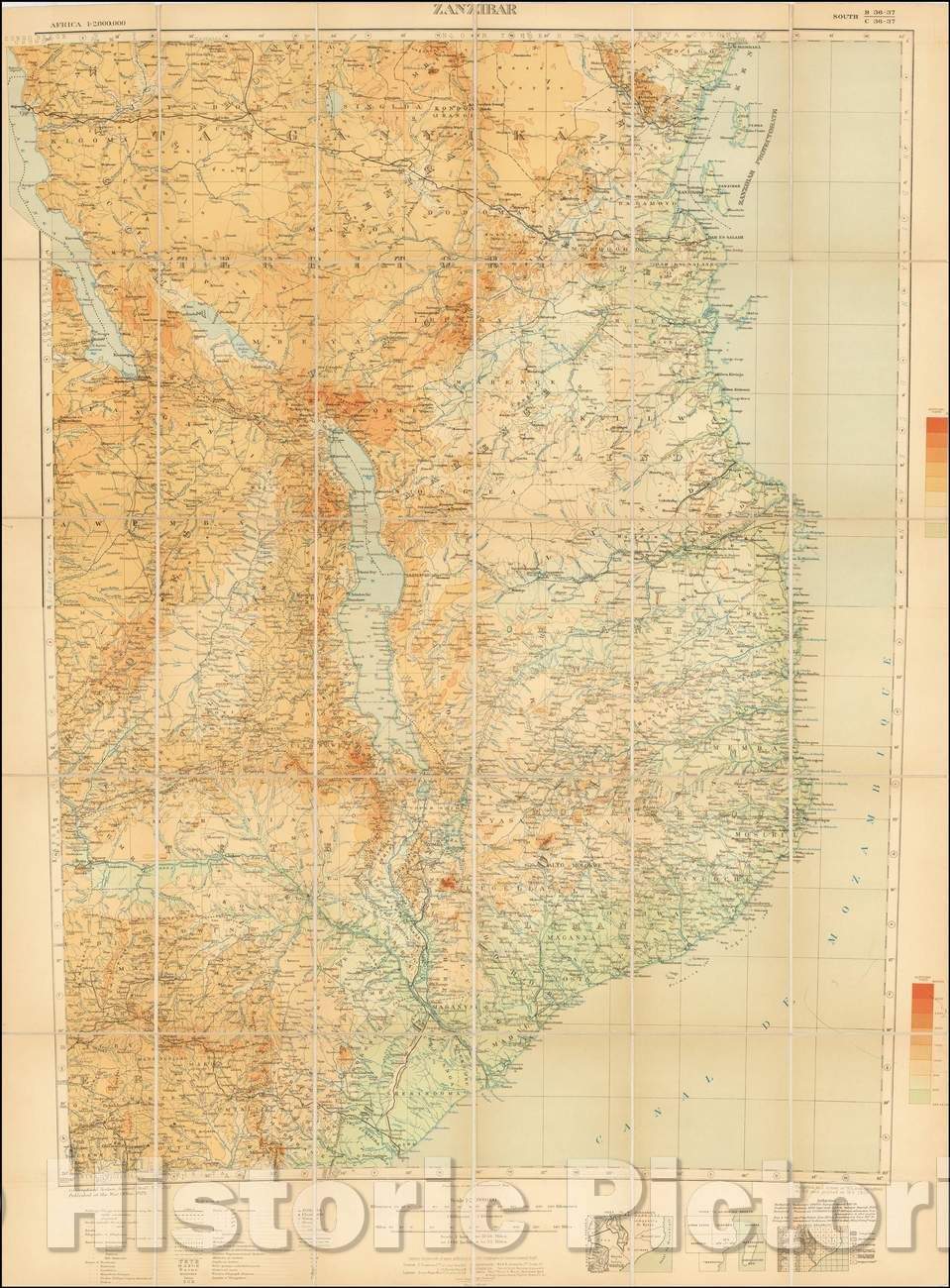 Historic Map - Zanzibar, Tanzania, 1929, Great Britain War Office Geographical Section v1