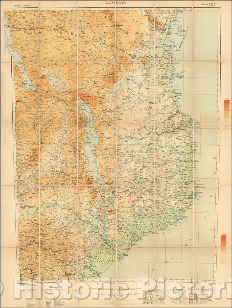 Historic Map - Zanzibar, Tanzania, 1929, Great Britain War Office Geographical Section v2