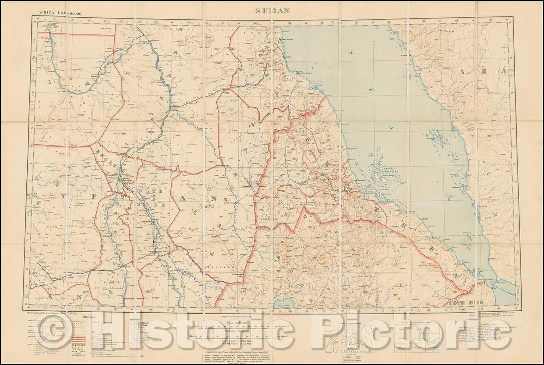 Historic Map - Sudan, 1922, Great Britain War Office Geographical Section - Vintage Wall Art