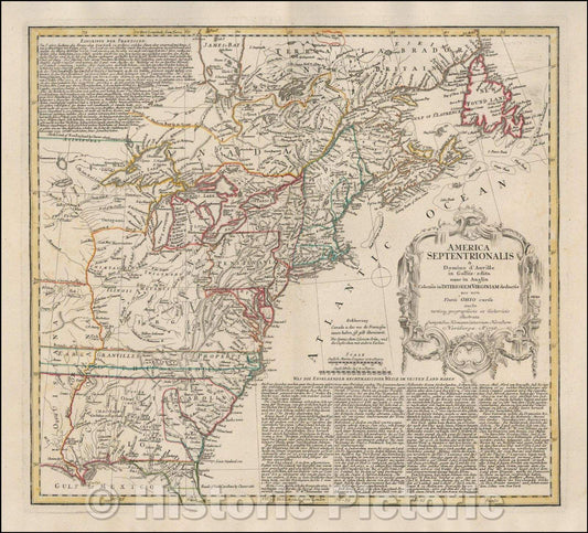 Historic Map - America Septentrionalis a Domino d'Anville in Galliis edita nunc in Anglia Coloniis in Interiorem Virginiam, 1756, Homann Heirs v4