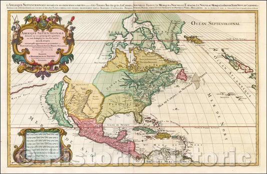 Historic Map - Amerique Septentrionale divisee en Ses Principales parties, 1692, Alexis-Hubert Jaillot v7