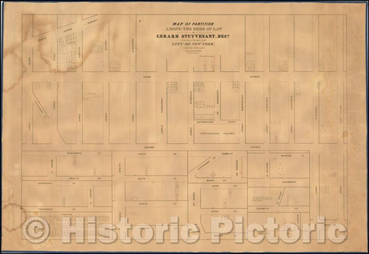 Historic Map - Partition Among The Heirs At Law of Gerard Stuyvesant, Decd. of a portion of the lands in the City of New York, of which he died seized, 1856 v2
