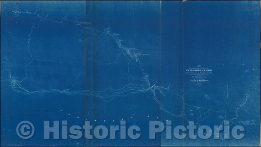 Historic Map - Map Showing road traversed, 1898, U.S. Army Corps of Engineers - Vintage Wall Art