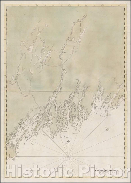Historic Map - Cape Elizabeth to Moose Point, Maine, 1776, Joseph Frederick Wallet Des Barres - Vintage Wall Art